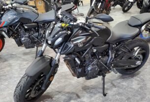 Yamaha MT-07 first bike: a black 2021 Yamaha MT-07 naked motorcycle shown in full
